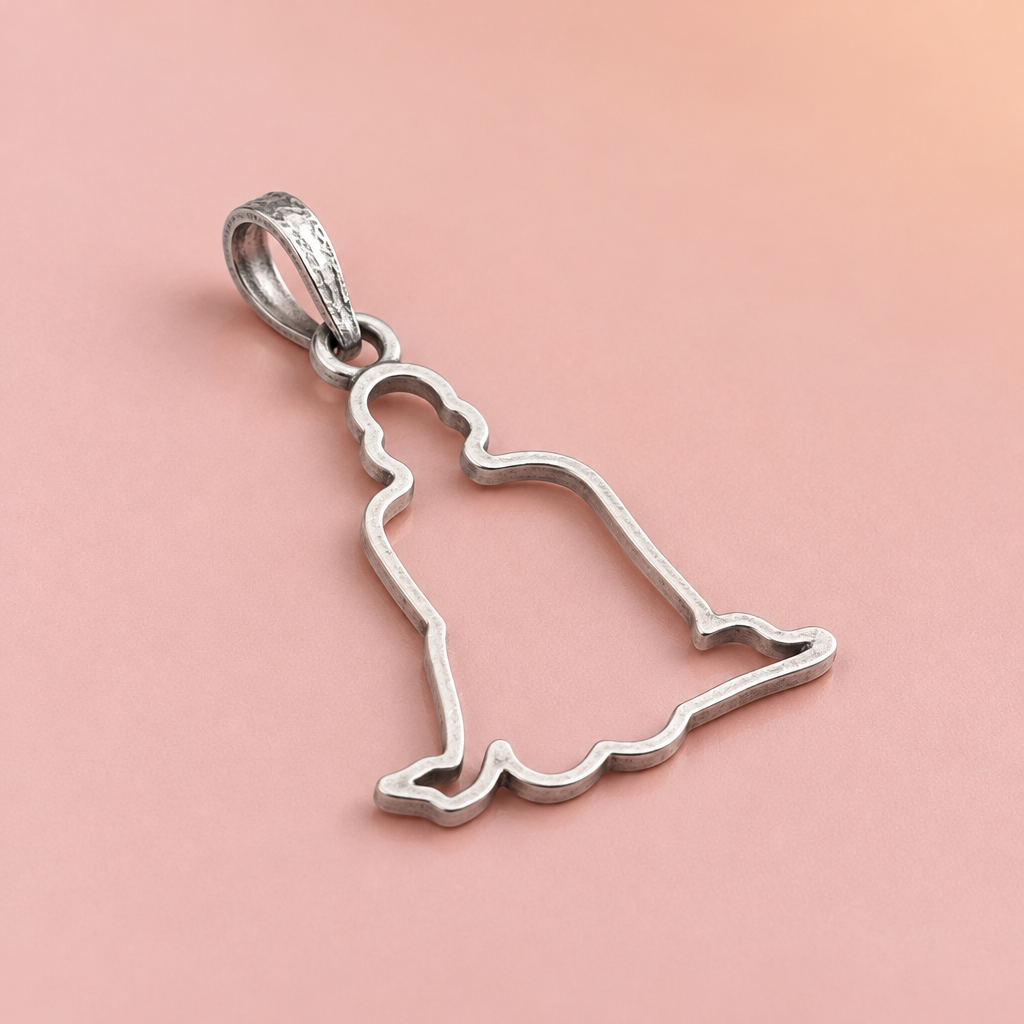 Divine Meditative Silhouette Silver Pendant