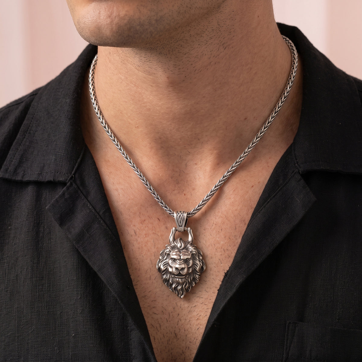 925 Pure Silver LION FACE Pendant Nest Gifting Pendant