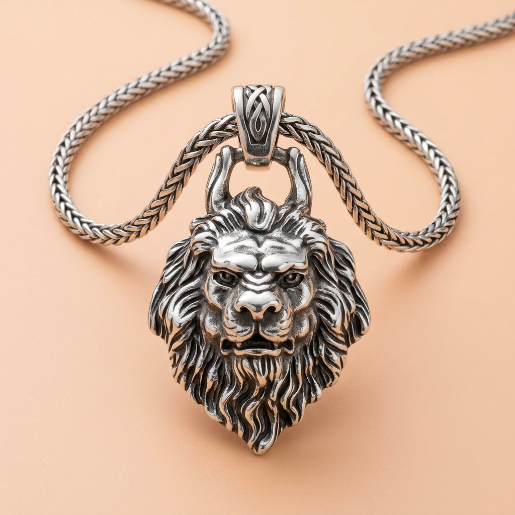 925 Pure Silver LION FACE Pendant Nest Gifting Pendant