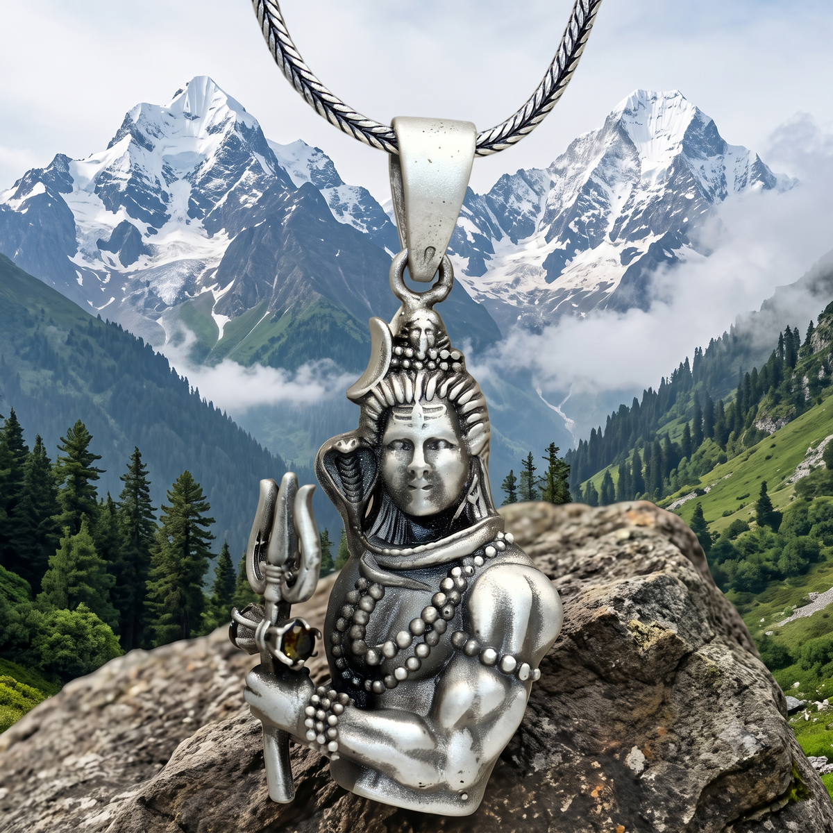 925 Sterling Silver Lord Shiva Pendant