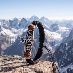 925 Sterling Silver Mahakal Trishul Rudraksha Thread Bracelet