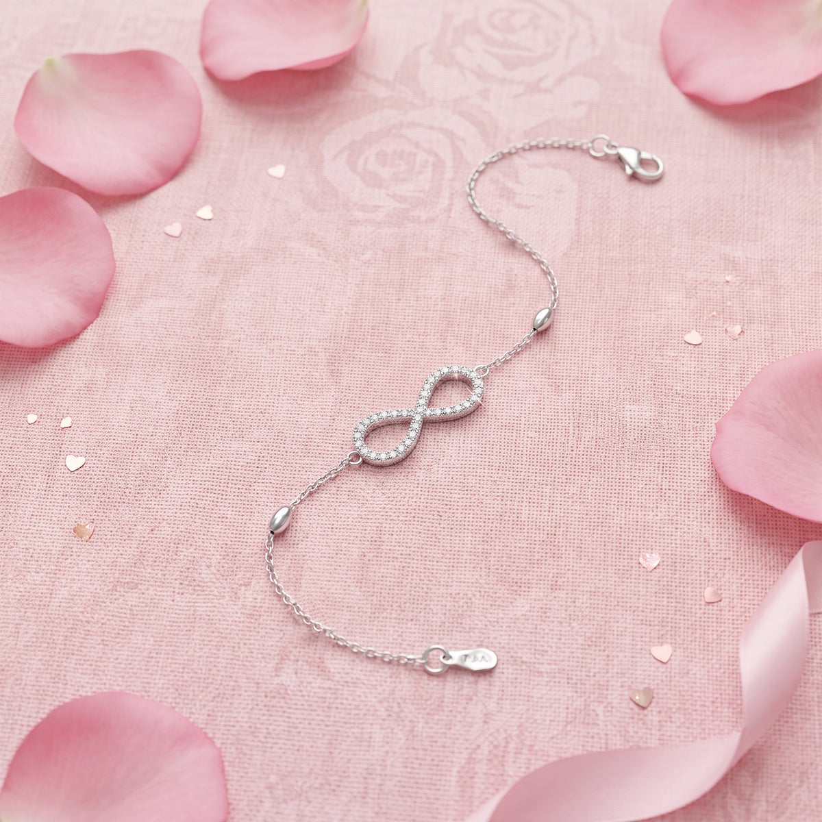 Timeless Sparkle Infinity Silver Bracelet