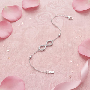 Timeless Sparkle Infinity Silver Bracelet