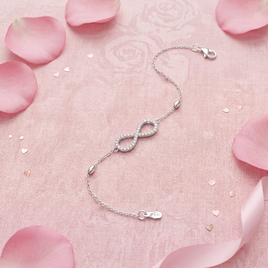 Timeless Sparkle Infinity Silver Bracelet