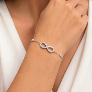 Timeless Sparkle Infinity Silver Bracelet