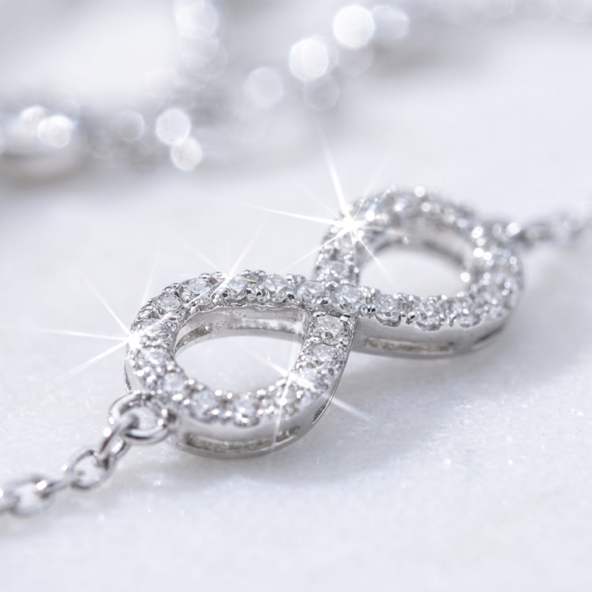 Timeless Sparkle Infinity Silver Bracelet