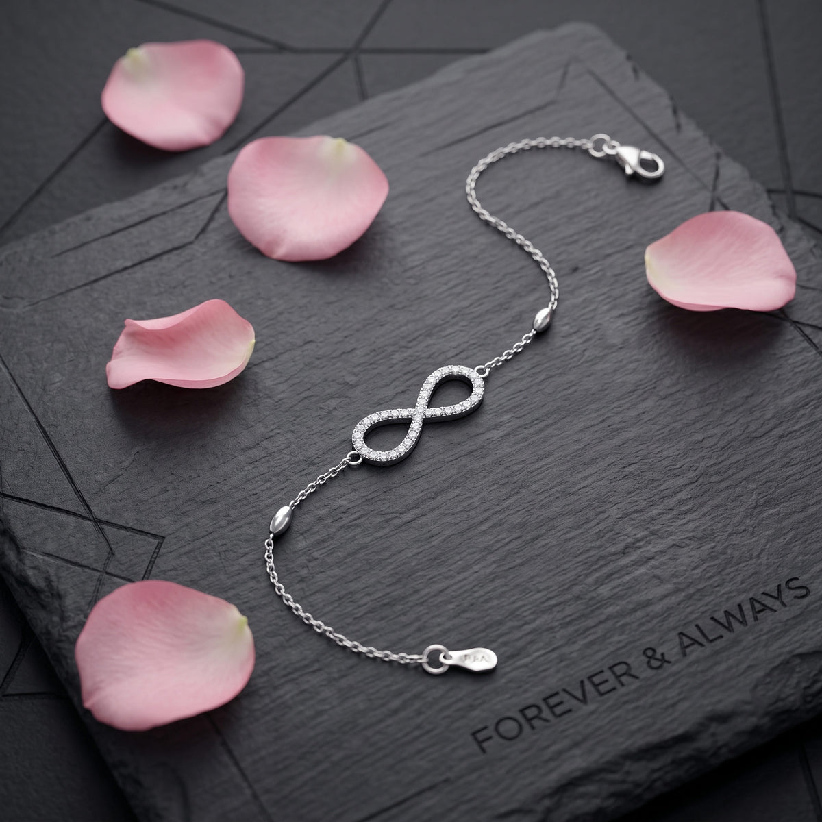 Timeless Sparkle Infinity Silver Bracelet