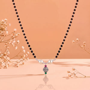 Antique & Oxidised Pearl Silver Mangalsutra