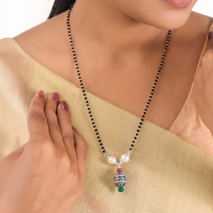 Antique & Oxidised Pearl Silver Mangalsutra