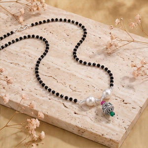 Antique & Oxidised Pearl Silver Mangalsutra