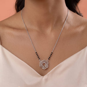 Hexa Sparkle Silver Mangalsutra