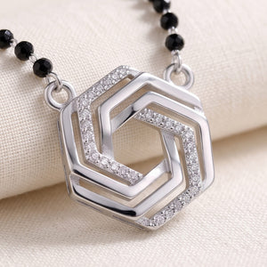 Hexa Sparkle Silver Mangalsutra