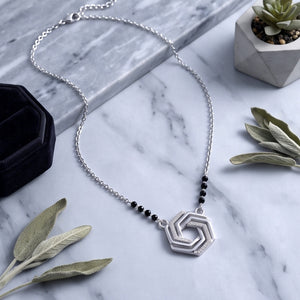 Hexa Sparkle Silver Mangalsutra