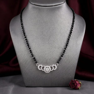 Celeste Solitaire Motif Silver Mangalsutra