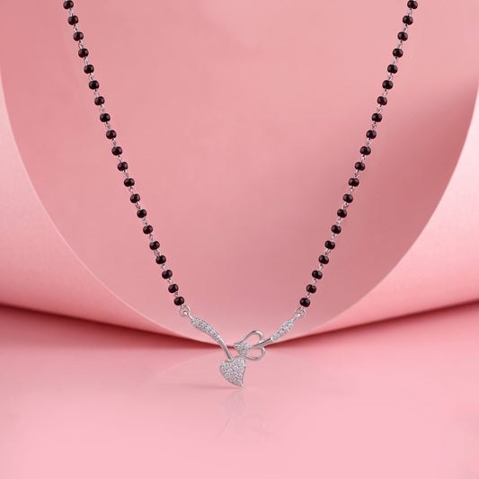Dual Heart Silver Mangalsutra