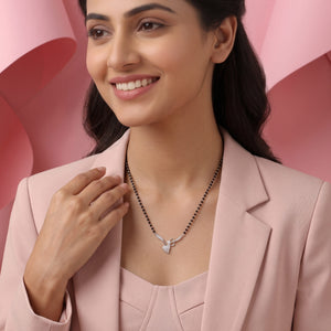Dual Heart Silver Mangalsutra