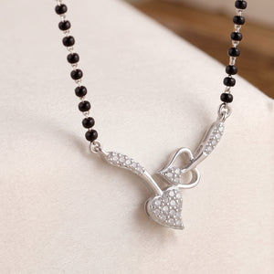 Dual Heart Silver Mangalsutra