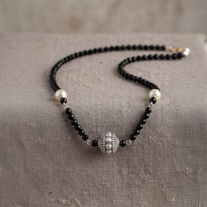 925 Sterling Silver Pearl Accent Beaded Mangalsutra Necklace