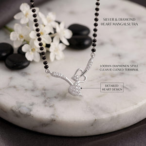 Dual Heart Silver Mangalsutra