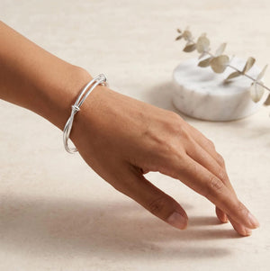 Twisted Dual-Finish Silver Adjustable Kada