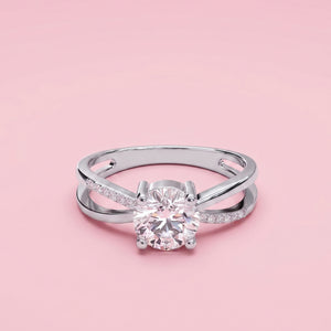Twisted Split-Shank Solitaire Diamond Ring