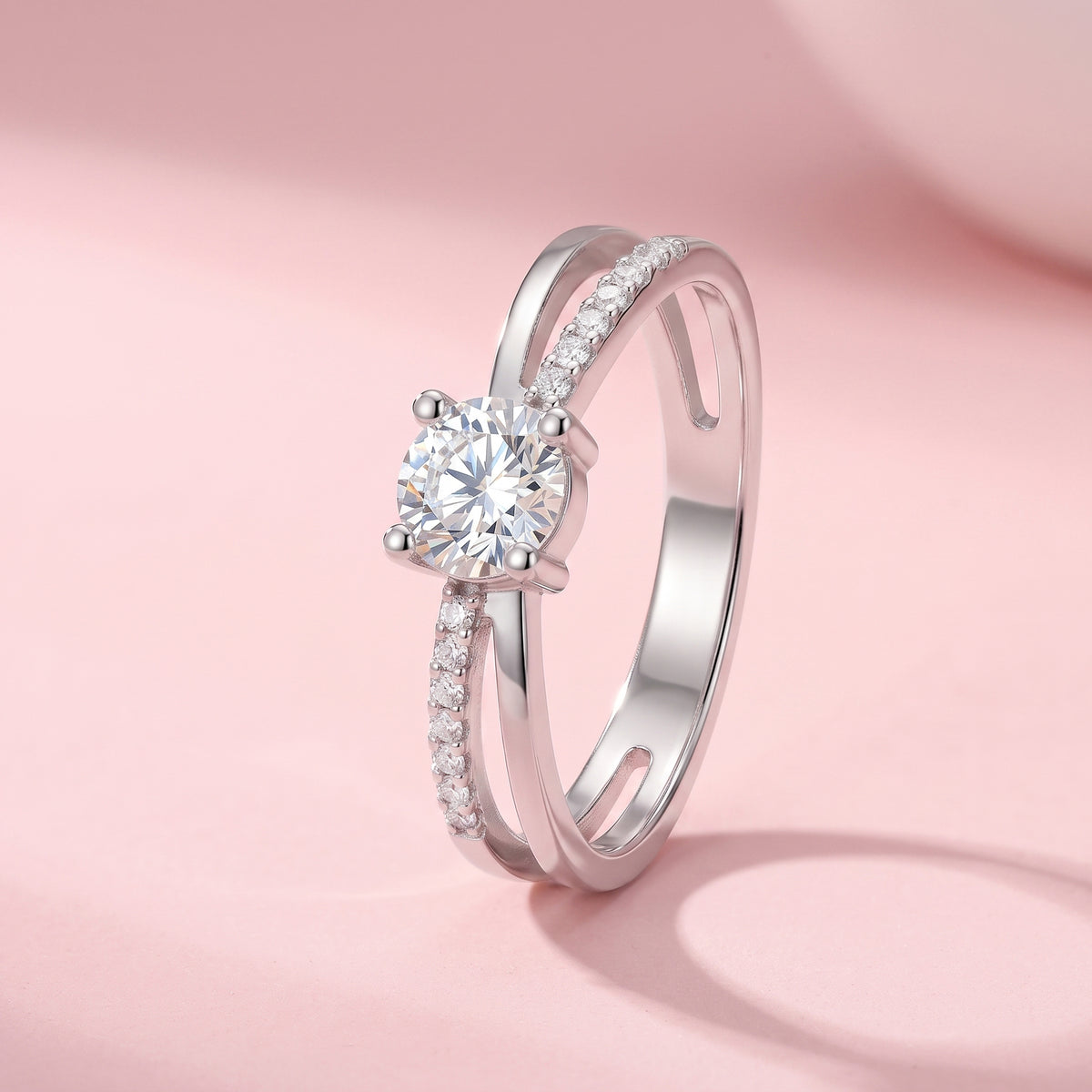 Twisted Split-Shank Solitaire Diamond Ring
