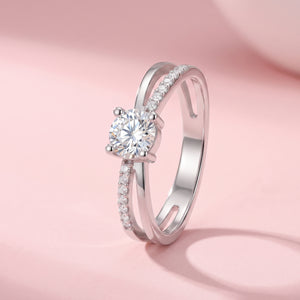 Twisted Split-Shank Solitaire Diamond Ring