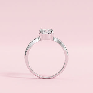 Twisted Split-Shank Solitaire Diamond Ring
