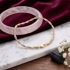Two-Tone Italian Twisted Chain Bracelet