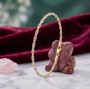 Two-Tone Italian Twisted Chain Bracelet