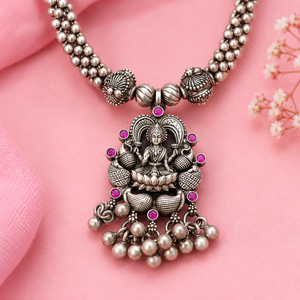 Antique Silver Lakshmi Choker Necklace