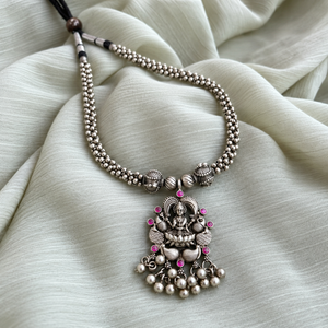 Antique Silver Lakshmi Choker Necklace