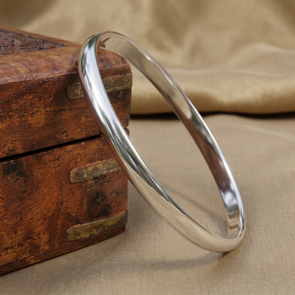 Classic Half round 925 sterling silver Punjabi kada