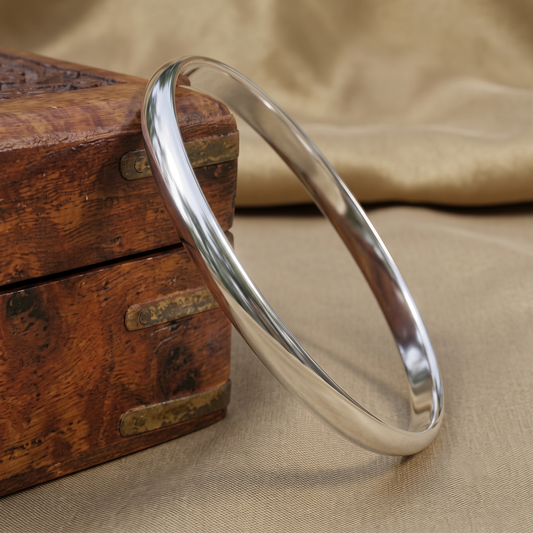 Classic Half round 925 sterling silver Punjabi kada