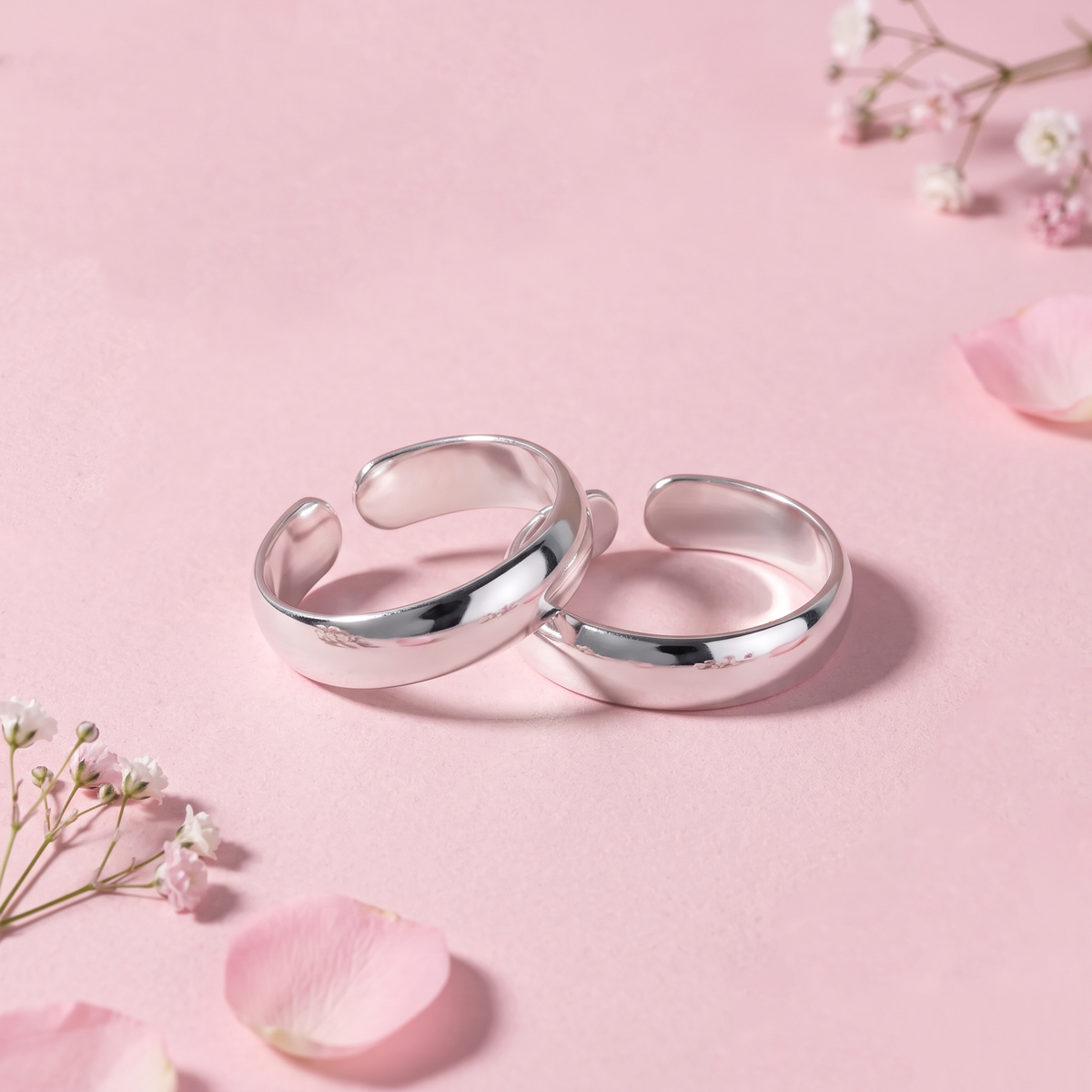 Classic Silver Plain Toe Rings