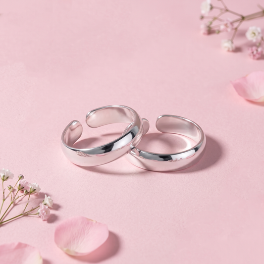 Classic Silver Plain Toe Rings