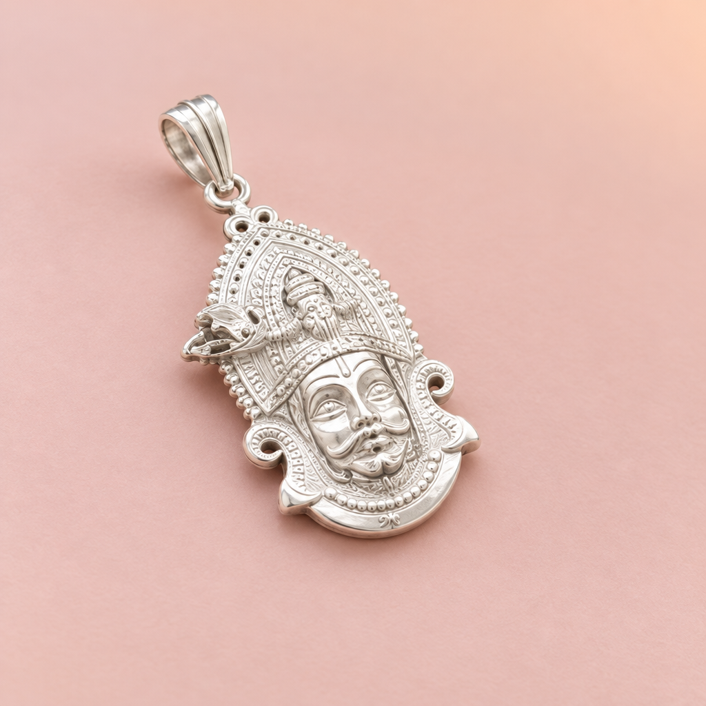 Divine 925 Sterling Silver Khatu Shyam Ji Pendant Locket for Men & Women