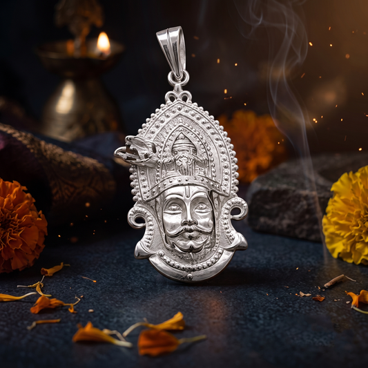 Divine 925 Sterling Silver Khatu Shyam Ji Pendant Locket for Men & Women