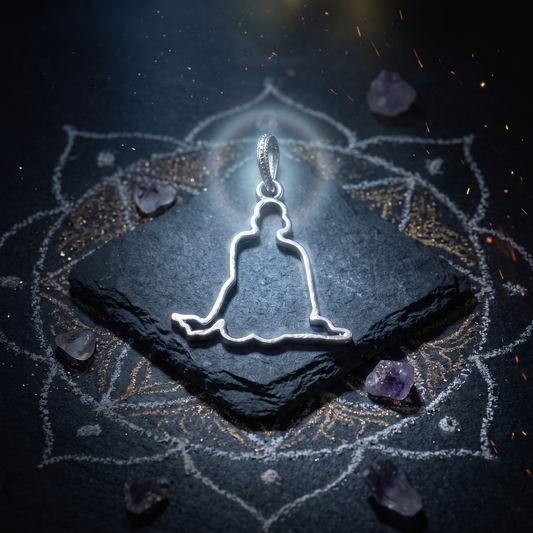 Divine Meditative Silhouette Silver Pendant