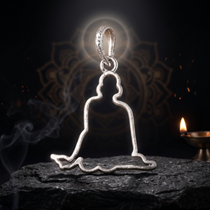 Divine Meditative Silhouette Silver Pendant