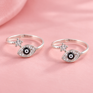 Evil Eye Silver Toe Ring