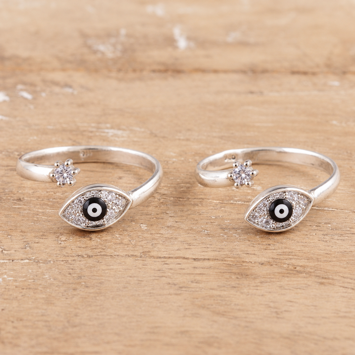 Evil Eye Silver Toe Ring