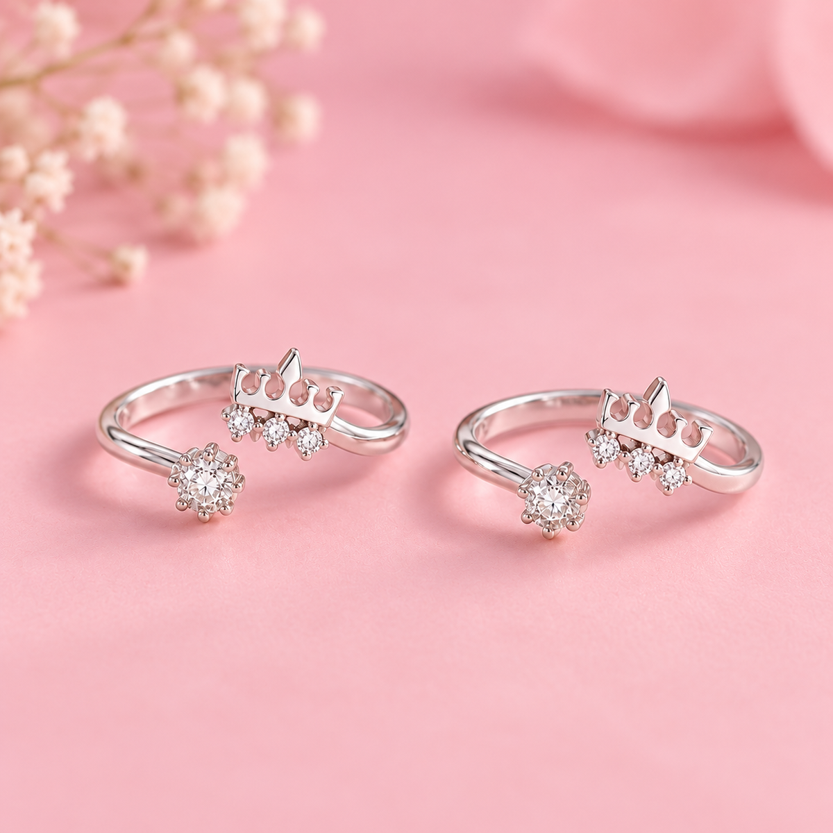 Royal Crown Silver Toe Ring