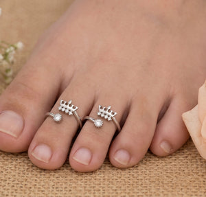 Royal Crown Silver Toe Ring