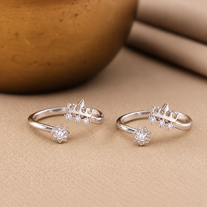 Royal Crown Silver Toe Ring