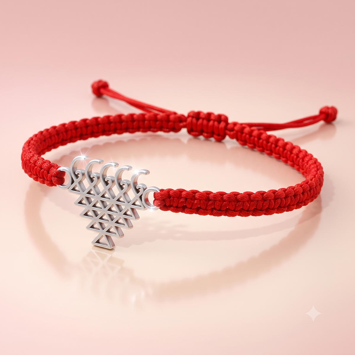 Sacred Saraswati Yantra Silver Charm Braided Bracelet