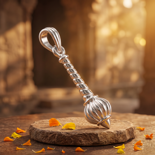 Silver Bajrangi Hanuman Gada Pendant