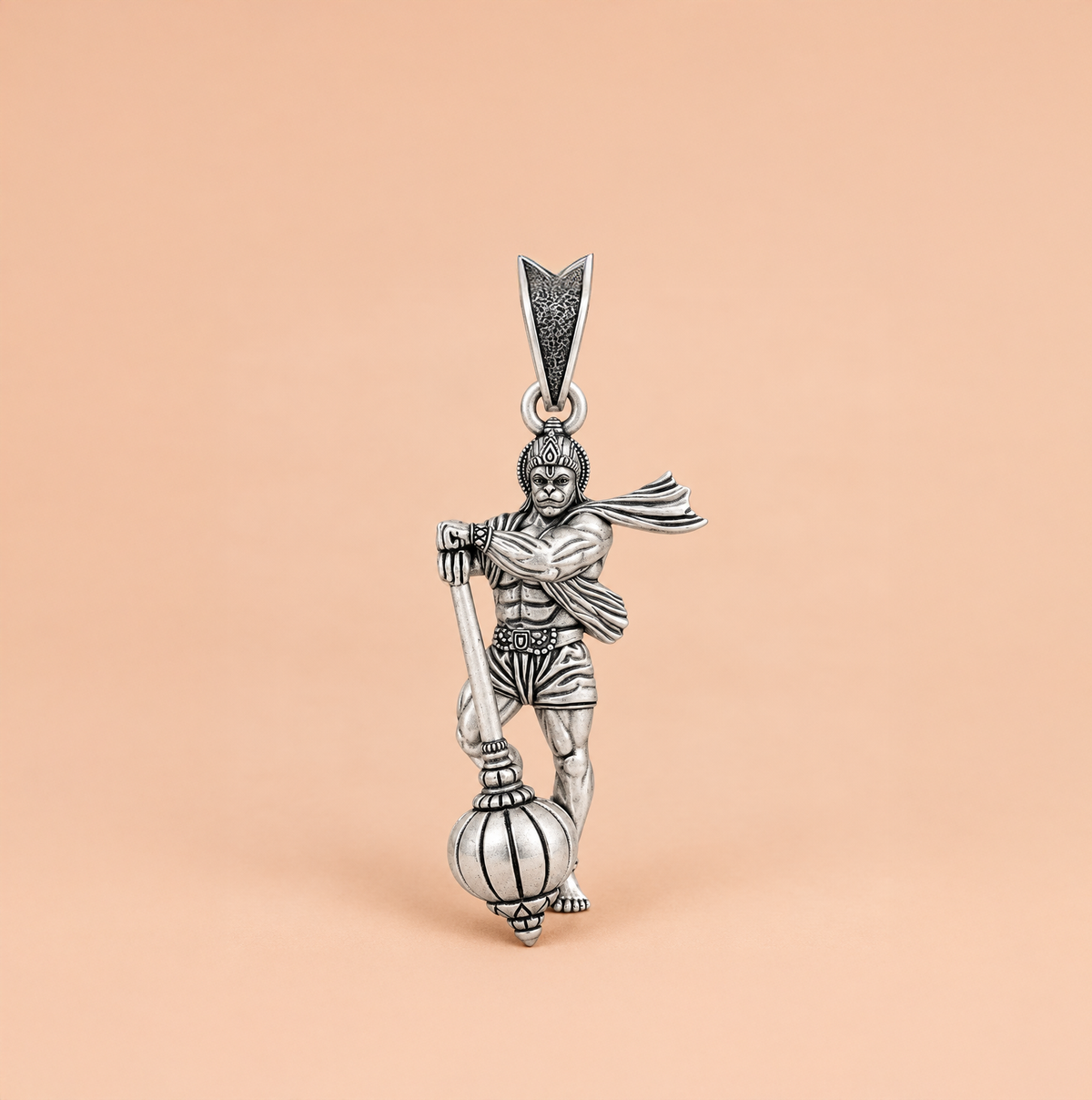Silver Lord Hanuman Gada Pendant